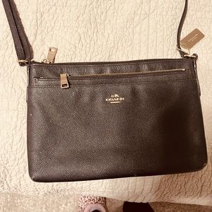 Black Coach Leather Crossbody Bag
